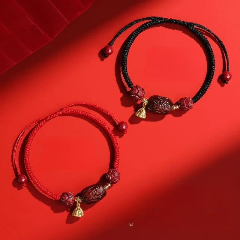 Mystery Tao. Red String for Women, good luck bracelet. Cinnabar protection. Special for Zodiac year