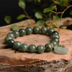 Mystery Tao Pixiu jadeite bracelet, lucky and lucky.Town house protection. Natural jadeite