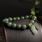 Mystery Tao Pixiu jadeite bracelet, lucky and lucky.Town house protection. Natural jadeite