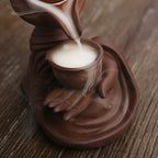 MysteryTao Ceramic Buddha Hand Teapot Backflow Incense Burner | Zen Waterfall Smoke Decor