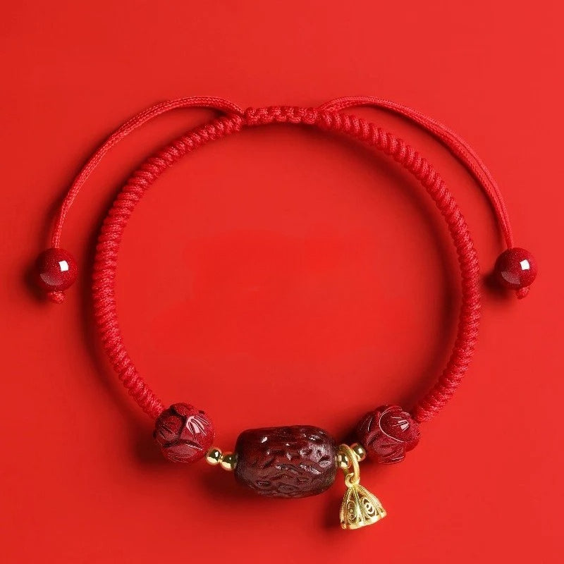 Mystery Tao. Red String for Women, good luck bracelet. Cinnabar protection. Special for Zodiac year