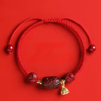 Mystery Tao. Red String for Women, good luck bracelet. Cinnabar protection. Special for Zodiac year