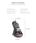 MysteryTao Ceramic Buddha Hand Teapot Backflow Incense Burner | Zen Waterfall Smoke Decor