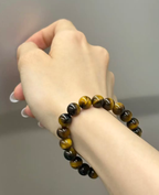 Mystery Tao Crystal Body Bracelet - Yellow Tiger Eyes. Boost Courage and Confidence. Lucky. Natural Crystal