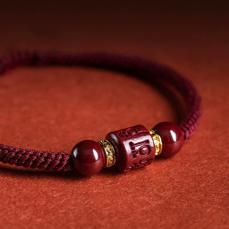 Mystery Tao Six-character mantra red. Special for the Zodiac year. Protection. Hand woven