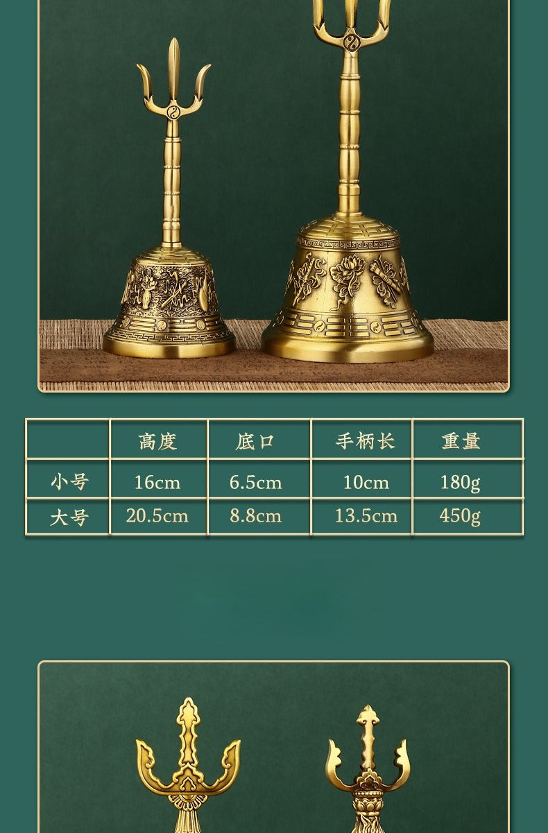 Mystery Tao Sanqingling Meditation Items. Protect the family Feng Shui energy. Drive away bad magnetic fields. Brass