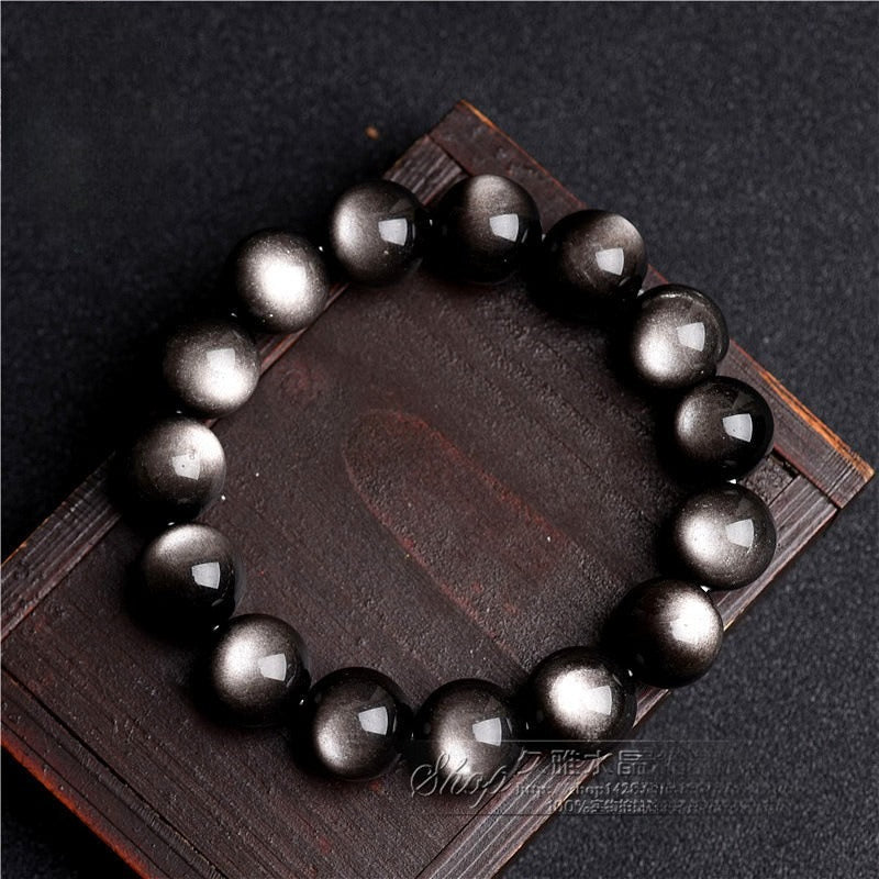 Mystery Tao Obsidian energy bracelet. Protect the wearer. Wealth aggregation. Lucky