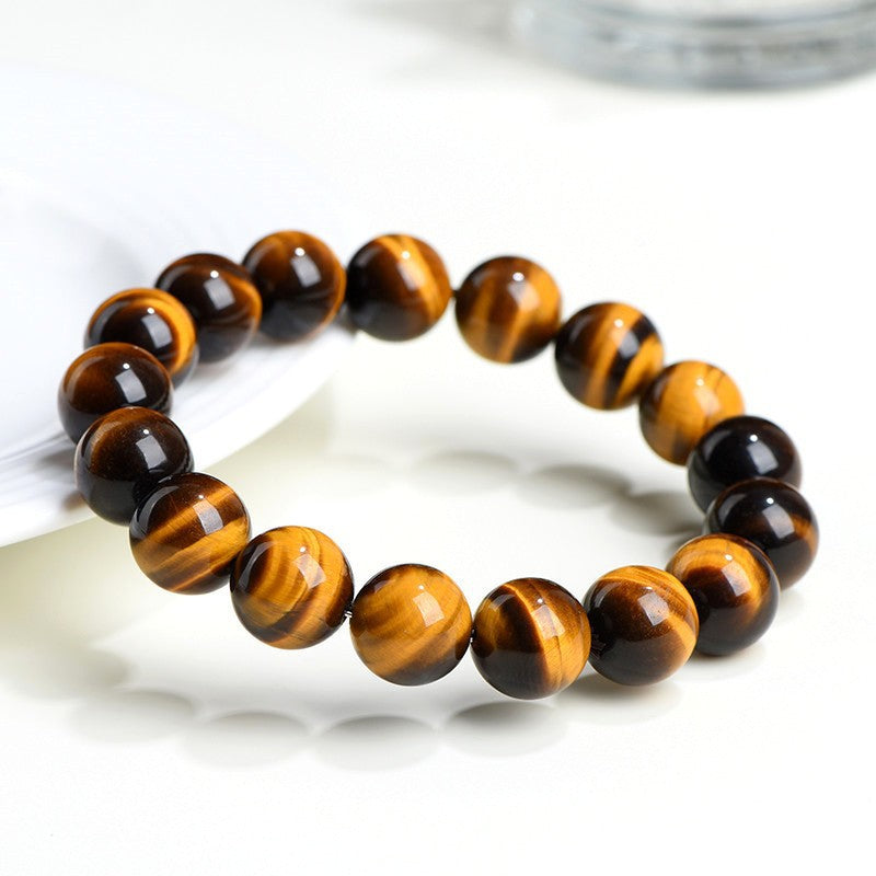 Mystery Tao Crystal Body Bracelet - Yellow Tiger Eyes. Boost Courage and Confidence. Lucky. Natural Crystal