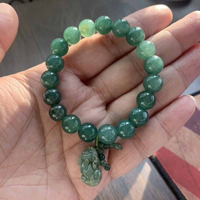 Mystery Tao Pixiu jadeite bracelet, lucky and lucky.Town house protection. Natural jadeite