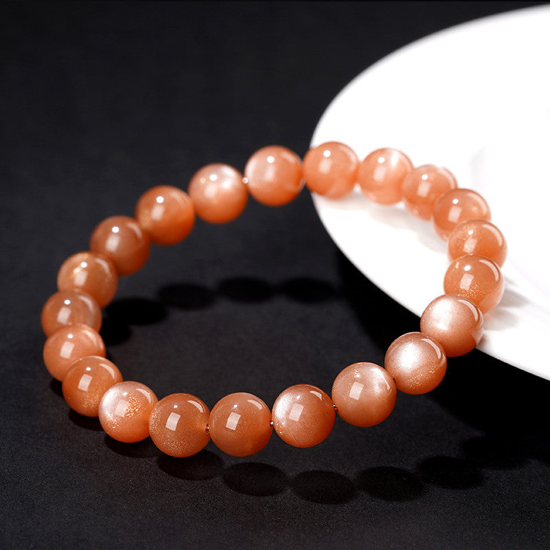Mystery Tao Sunstone crystal protective bracelet. Enhance wealth and wisdom. Eliminate anxiety and fear. Natural crystal
