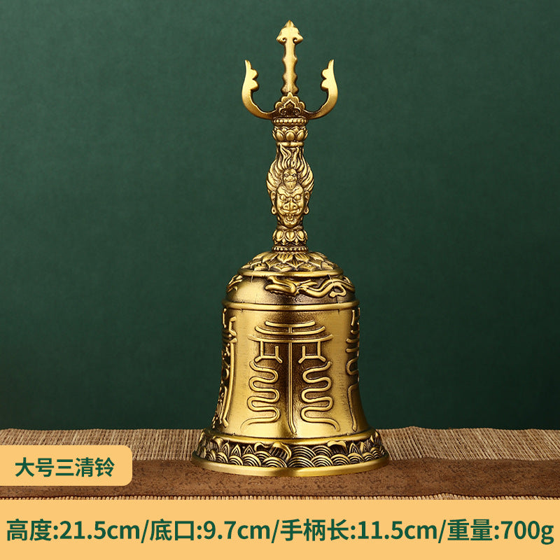 Mystery Tao Sanqingling Meditation Items. Protect the family Feng Shui energy. Drive away bad magnetic fields. Brass