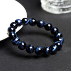 Mystery Tao Blue Tiger Eye Energy Protection Bracelet to enhance career and luck and maintain health