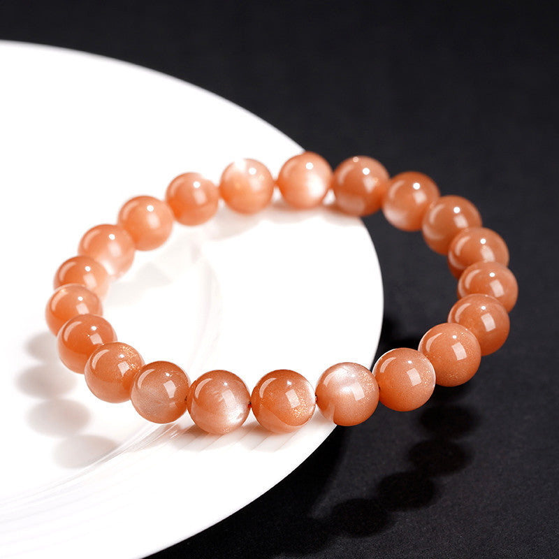 Mystery Tao Sunstone crystal protective bracelet. Enhance wealth and wisdom. Eliminate anxiety and fear. Natural crystal
