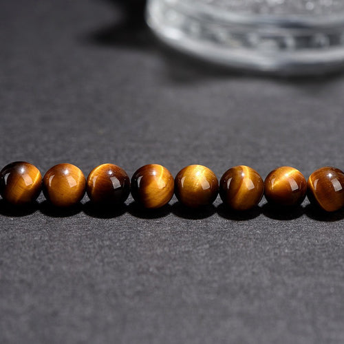 Mystery Tao Crystal Body Bracelet - Yellow Tiger Eyes. Boost Courage and Confidence. Lucky. Natural Crystal