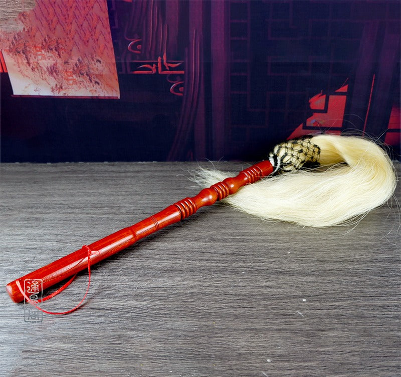 Mystery Tao Taoist Horse Tail Flying Whisk (Fu Chen), prayer, meditation items, enhance family feng shui energy, drive away bad magnetic fields, real ponytail