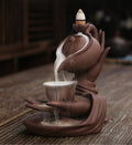 MysteryTao Ceramic Buddha Hand Teapot Backflow Incense Burner | Zen Waterfall Smoke Decor