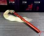 Mystery Tao Taoist Horse Tail Flying Whisk (Fu Chen), prayer, meditation items, enhance family feng shui energy, drive away bad magnetic fields, real ponytail