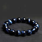 Mystery Tao Blue Tiger Eye Energy Protection Bracelet to enhance career and luck and maintain health