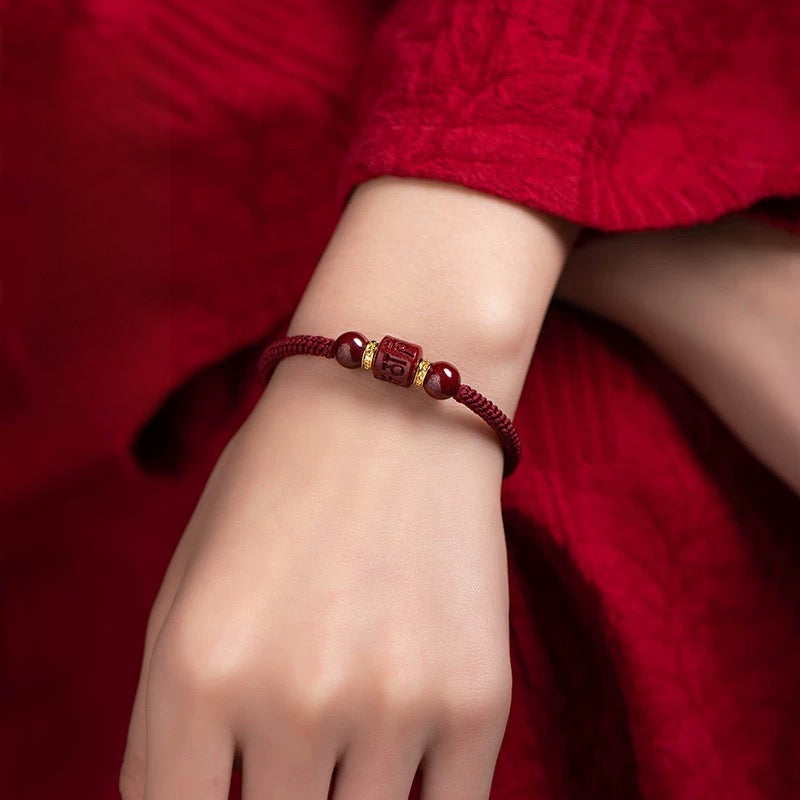 Mystery Tao Six-character mantra red. Special for the Zodiac year. Protection. Hand woven