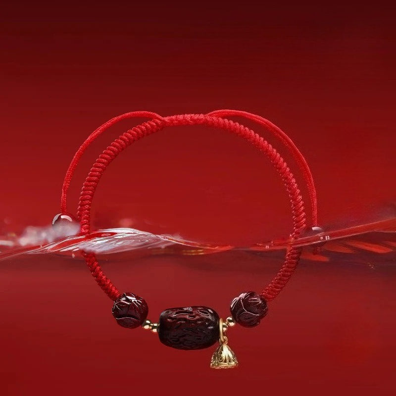 Mystery Tao. Red String for Women, good luck bracelet. Cinnabar protection. Special for Zodiac year