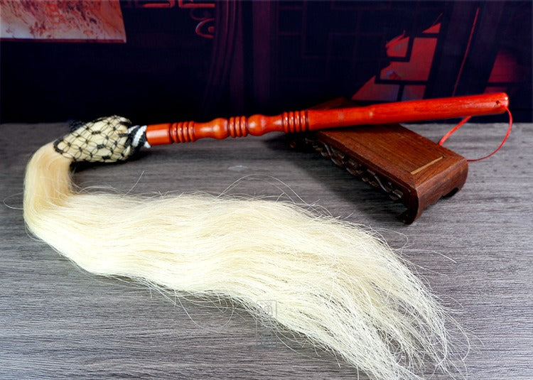 Mystery Tao Taoist Horse Tail Flying Whisk (Fu Chen), prayer, meditation items, enhance family feng shui energy, drive away bad magnetic fields, real ponytail