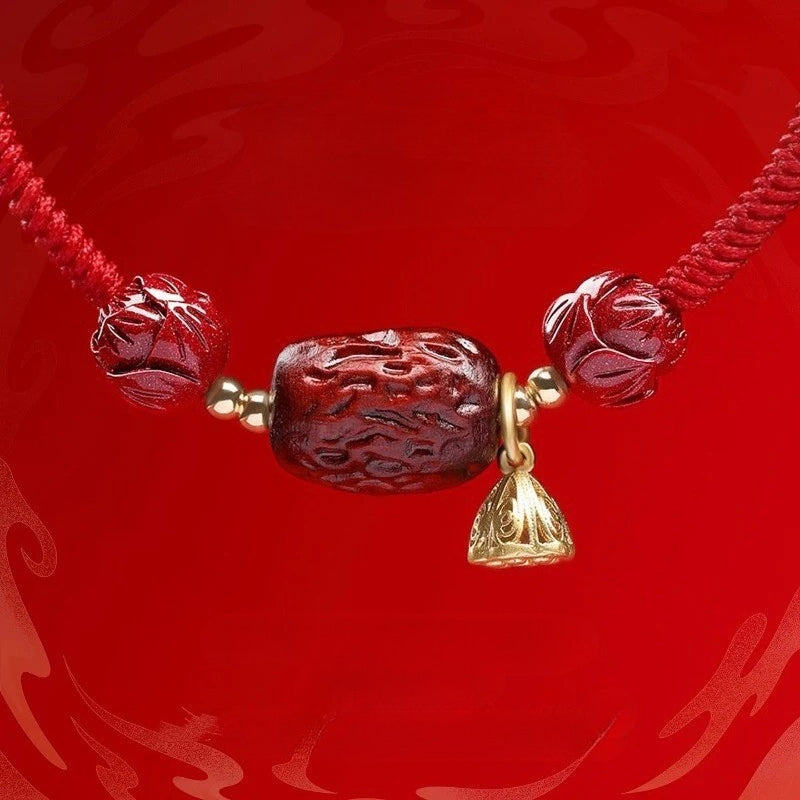 Mystery Tao. Red String for Women, good luck bracelet. Cinnabar protection. Special for Zodiac year