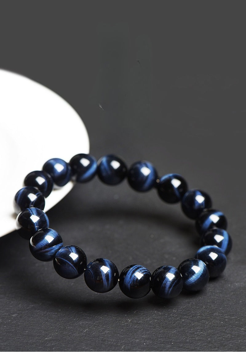 Mystery Tao Blue Tiger Eye Energy Protection Bracelet to enhance career and luck and maintain health