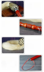 Mystery Tao Taoist Horse Tail Flying Whisk (Fu Chen), prayer, meditation items, enhance family feng shui energy, drive away bad magnetic fields, real ponytail
