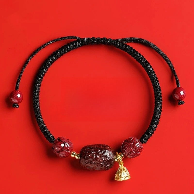 Mystery Tao. Red String for Women, good luck bracelet. Cinnabar protection. Special for Zodiac year